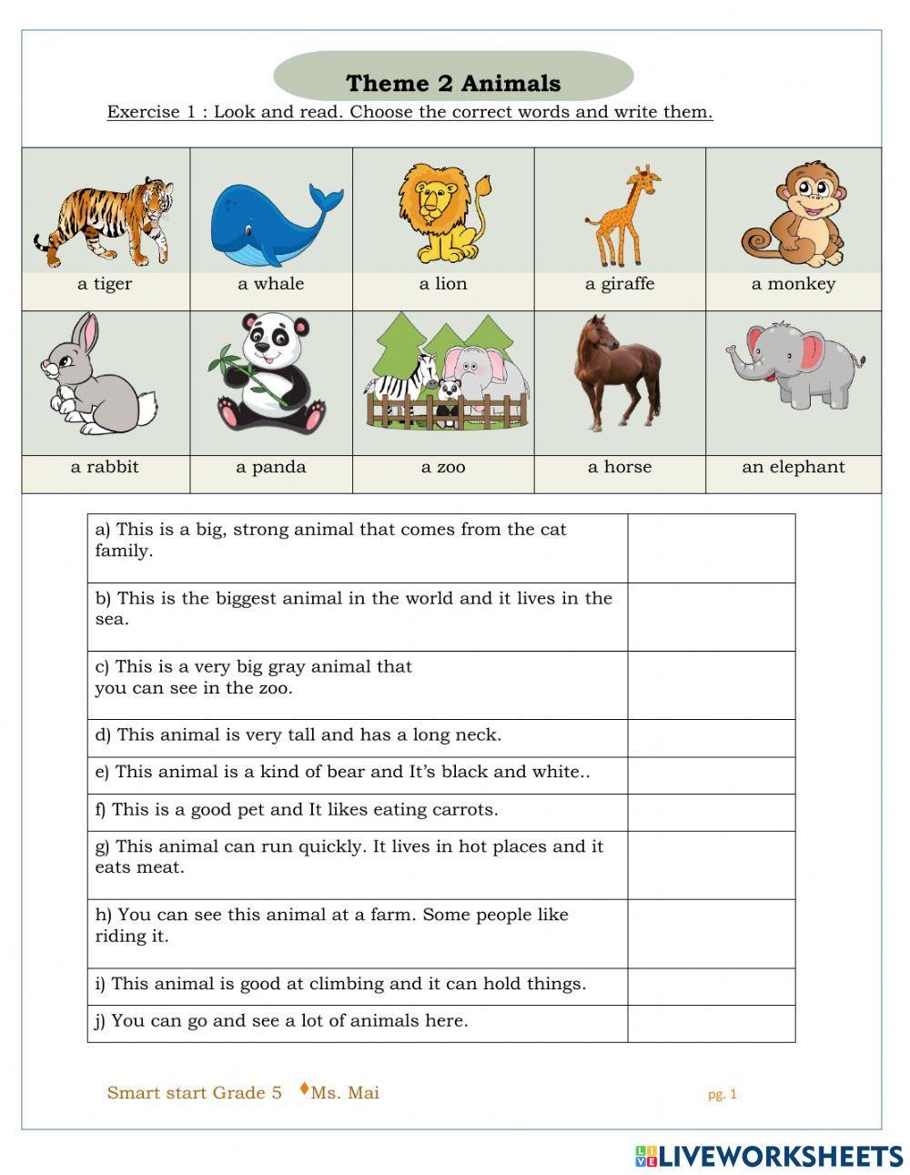 Grade 5 theme 2 part 1 worksheet | Live Worksheets