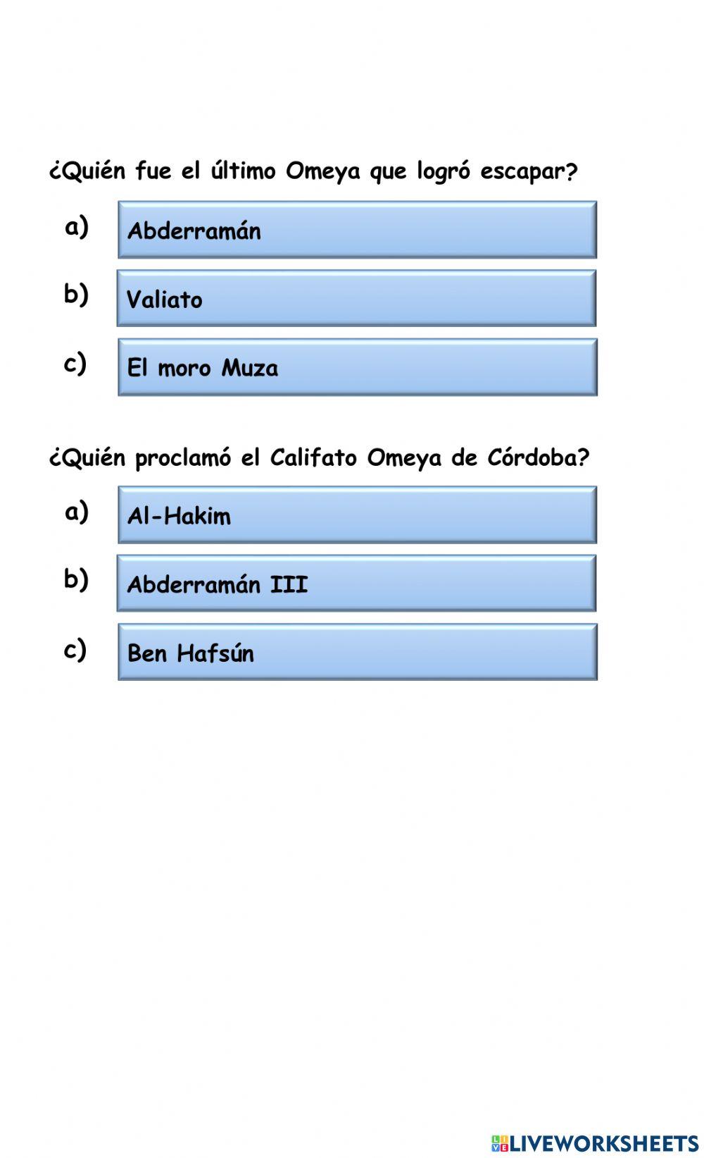 Cuestionario Al-Andalus