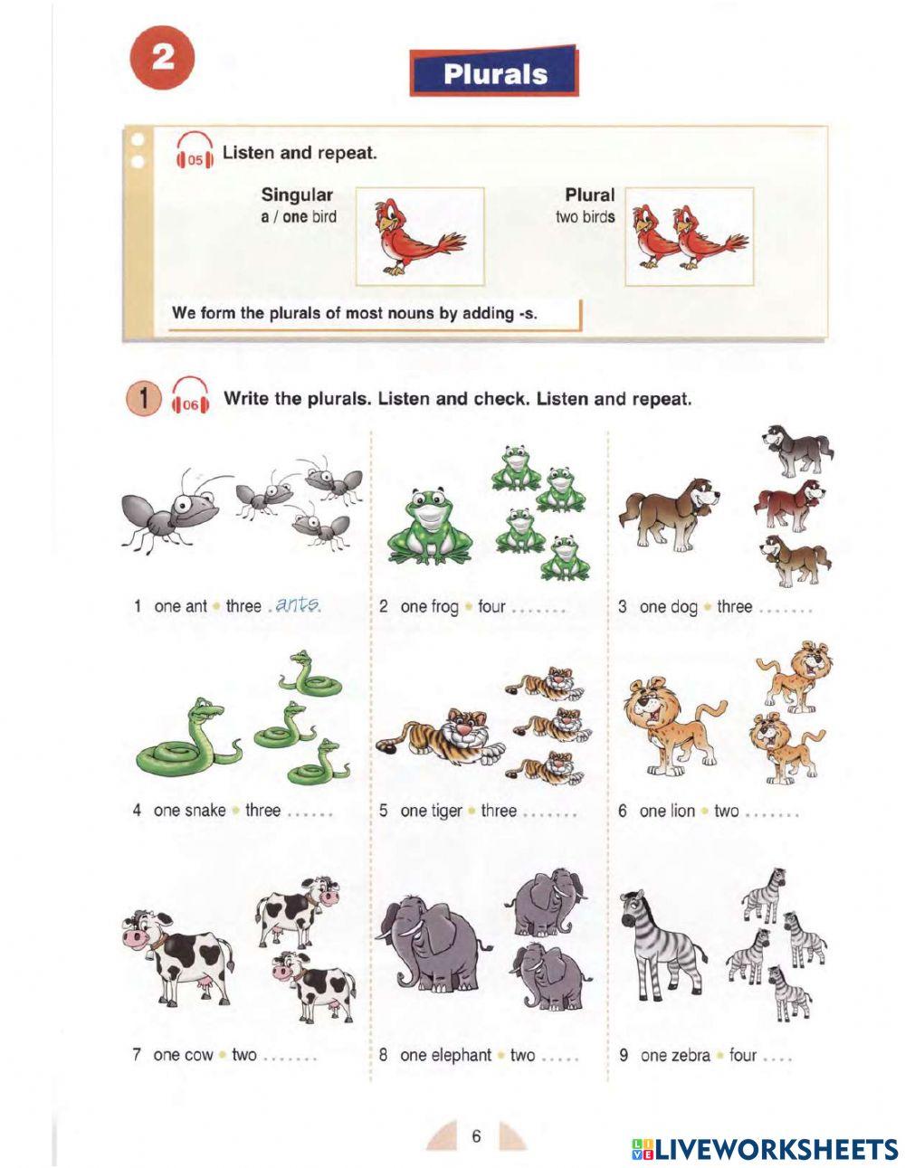 New round up 1 plurals page 6 8 online exercise for live worksheets