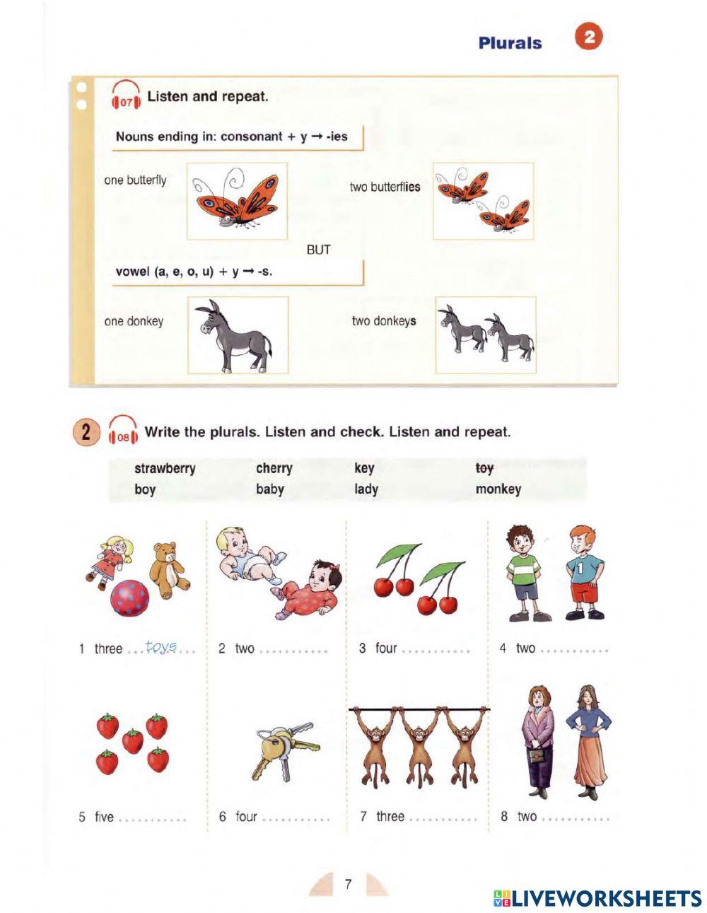 New round up 1 plurals page 6 8 online exercise for live worksheets