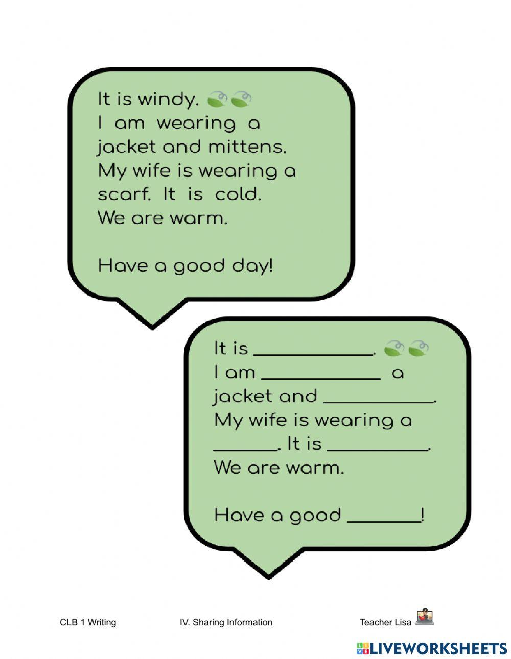 CLB 1L Writing a WHATsAPP