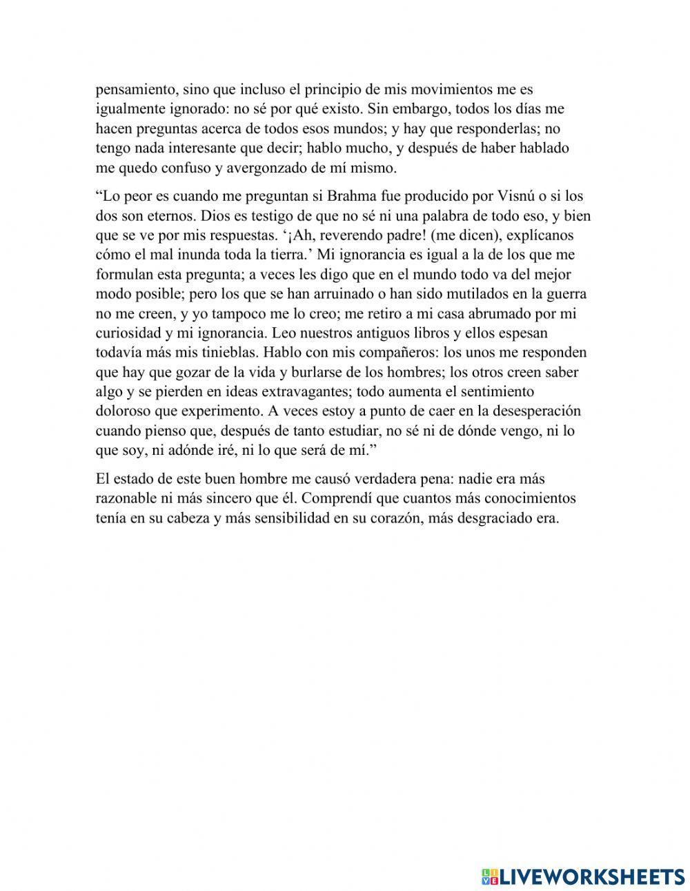 -historia de un brahmín- comprensión lectora