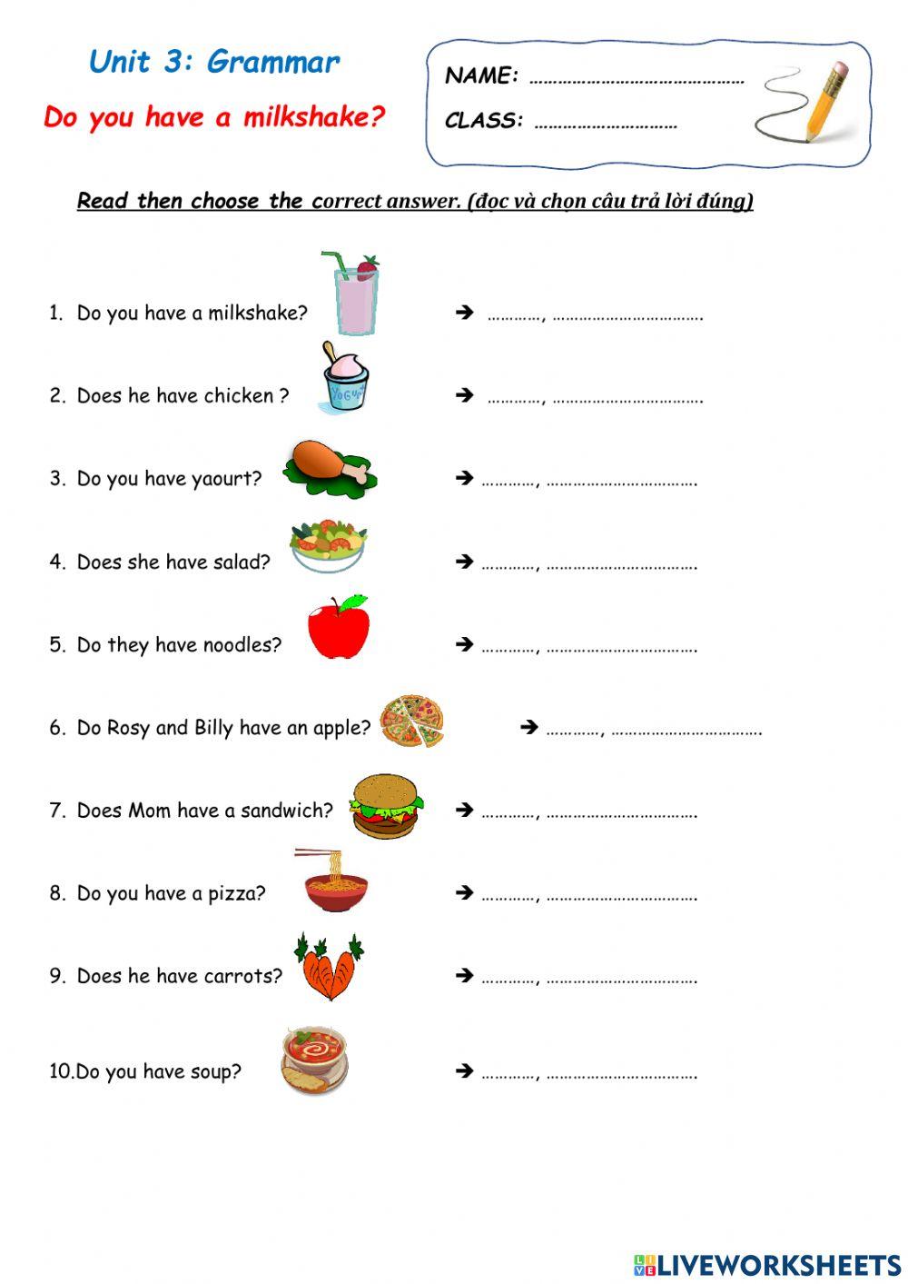 Do you have a milkshake?