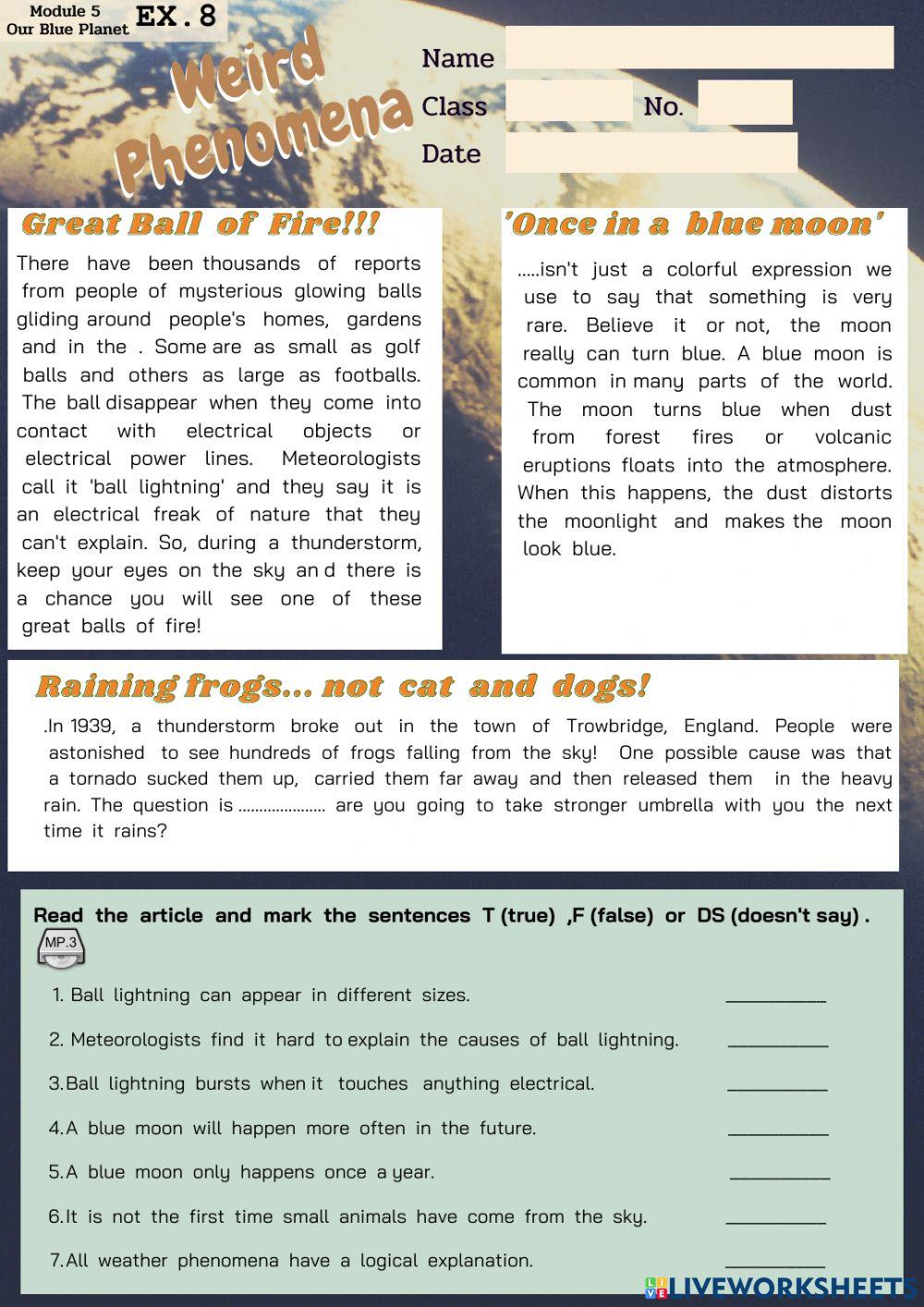 Skills-Weird Phenomena