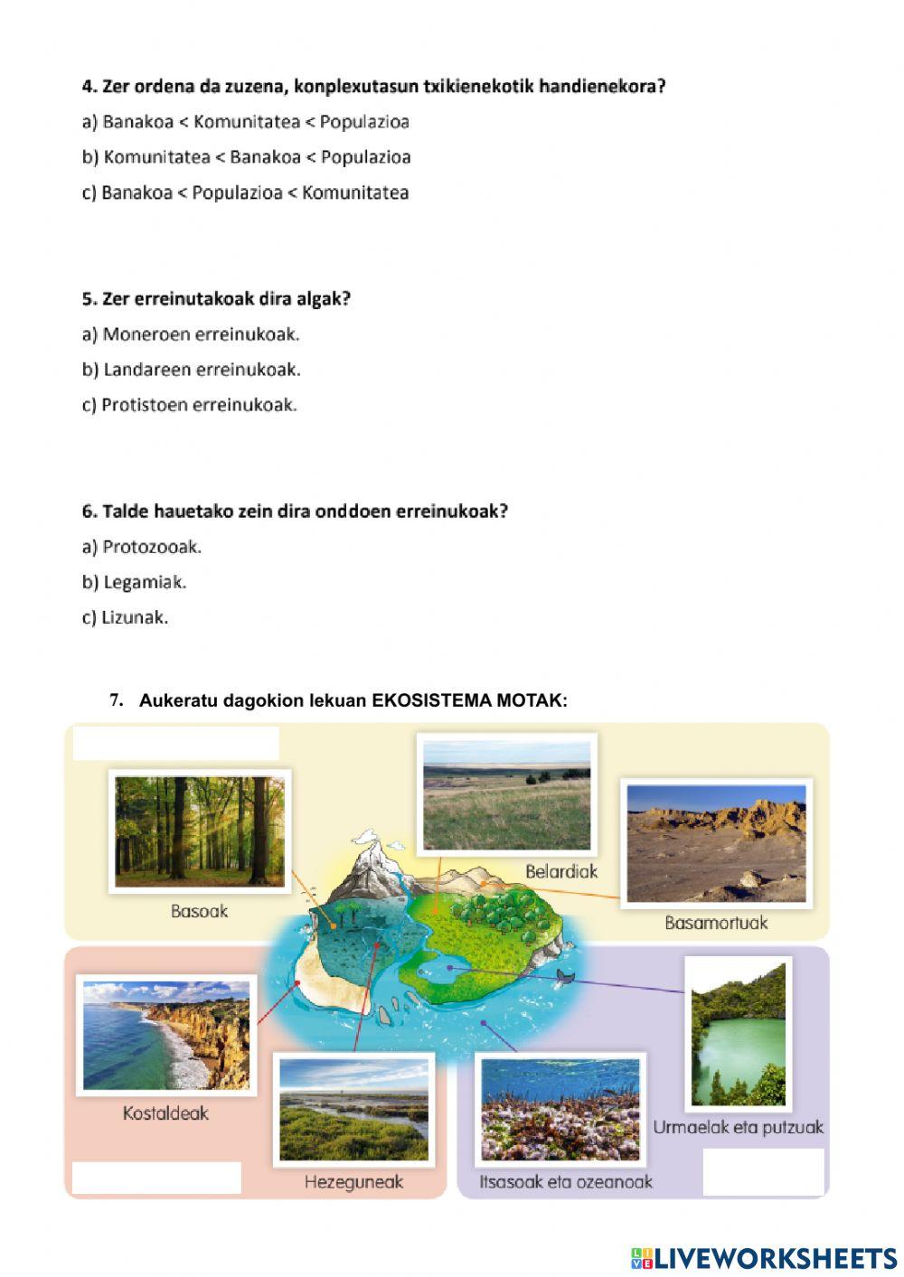 EKOSISTEMAK gaia ikasten