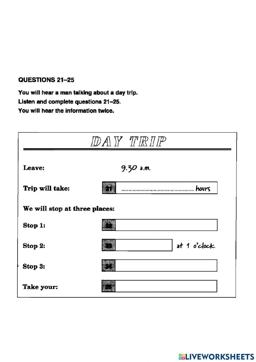 Ket 2- test 3 - listening - part 5