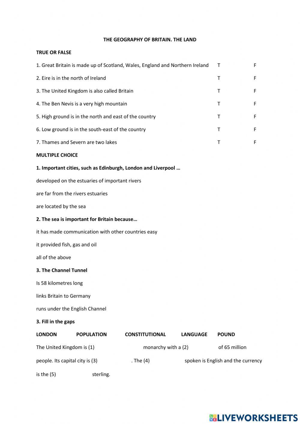 The geographhy of Britain