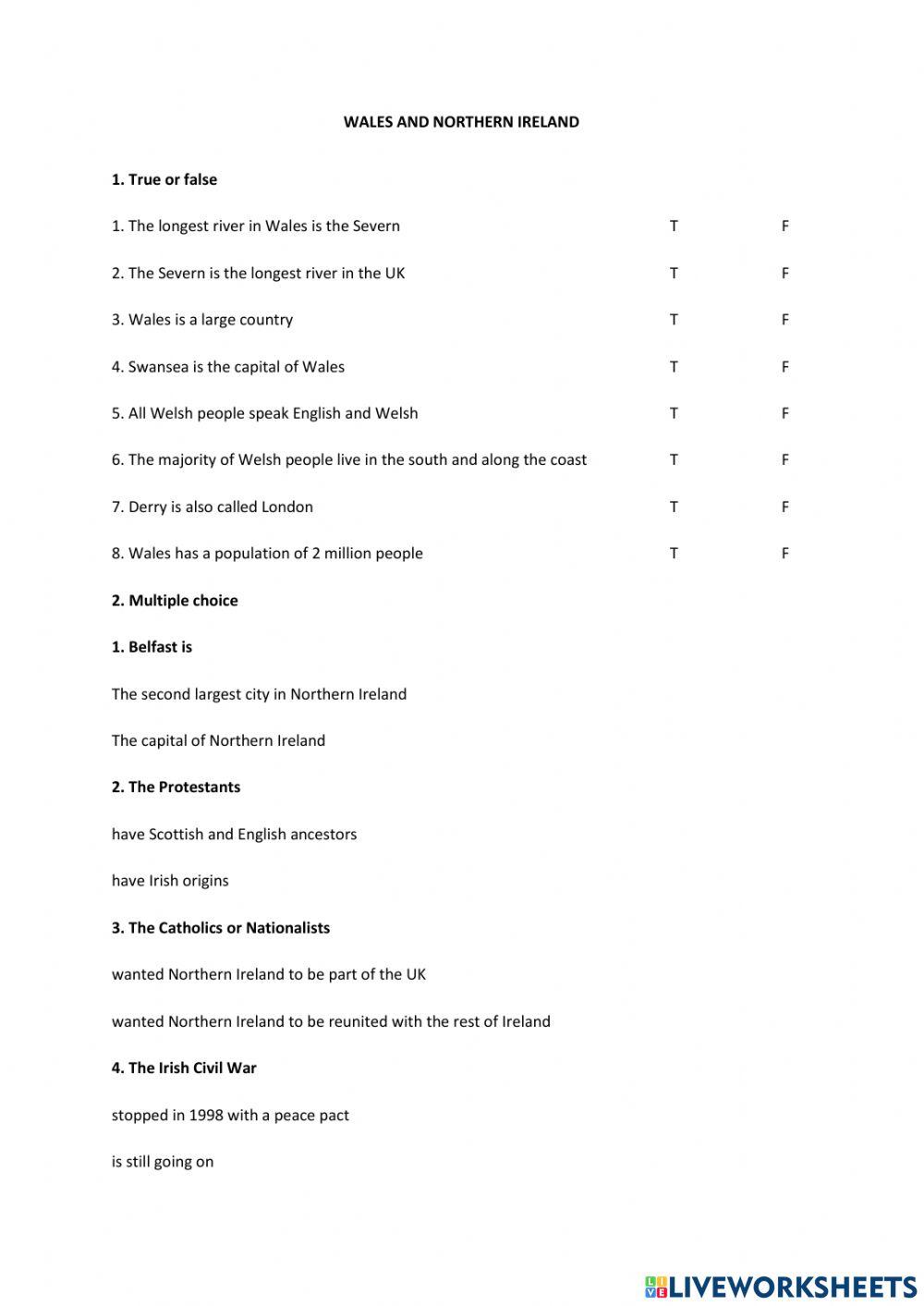 Wales and Northern Ireland