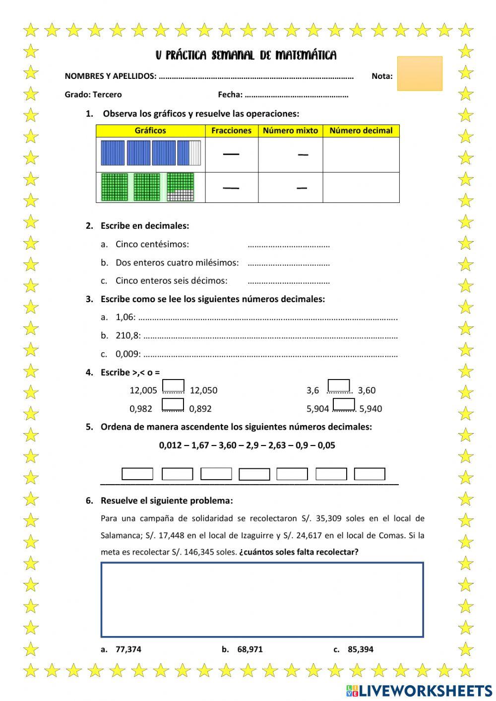 V practica de Matemática