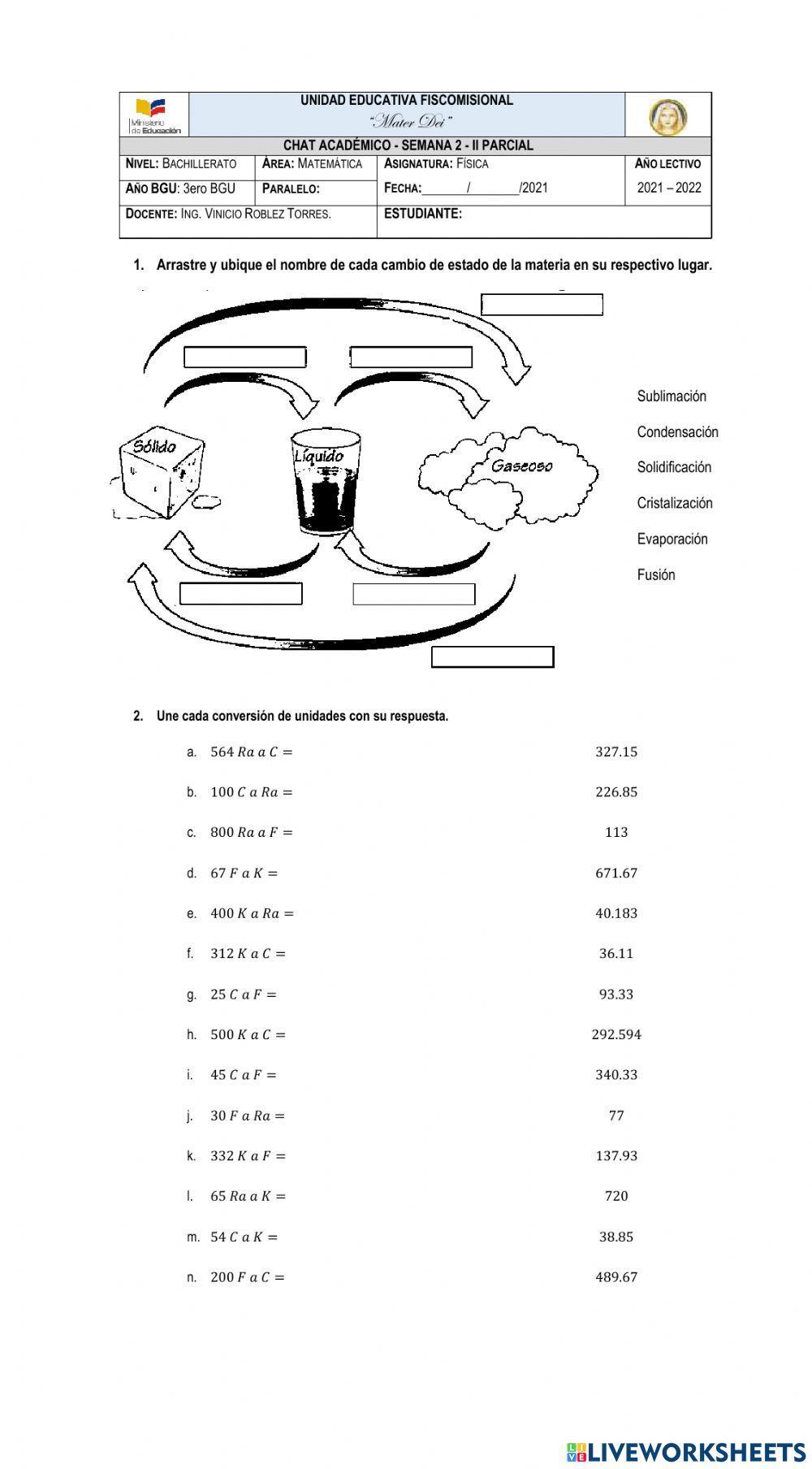 Conversión de unidades de Temperatura