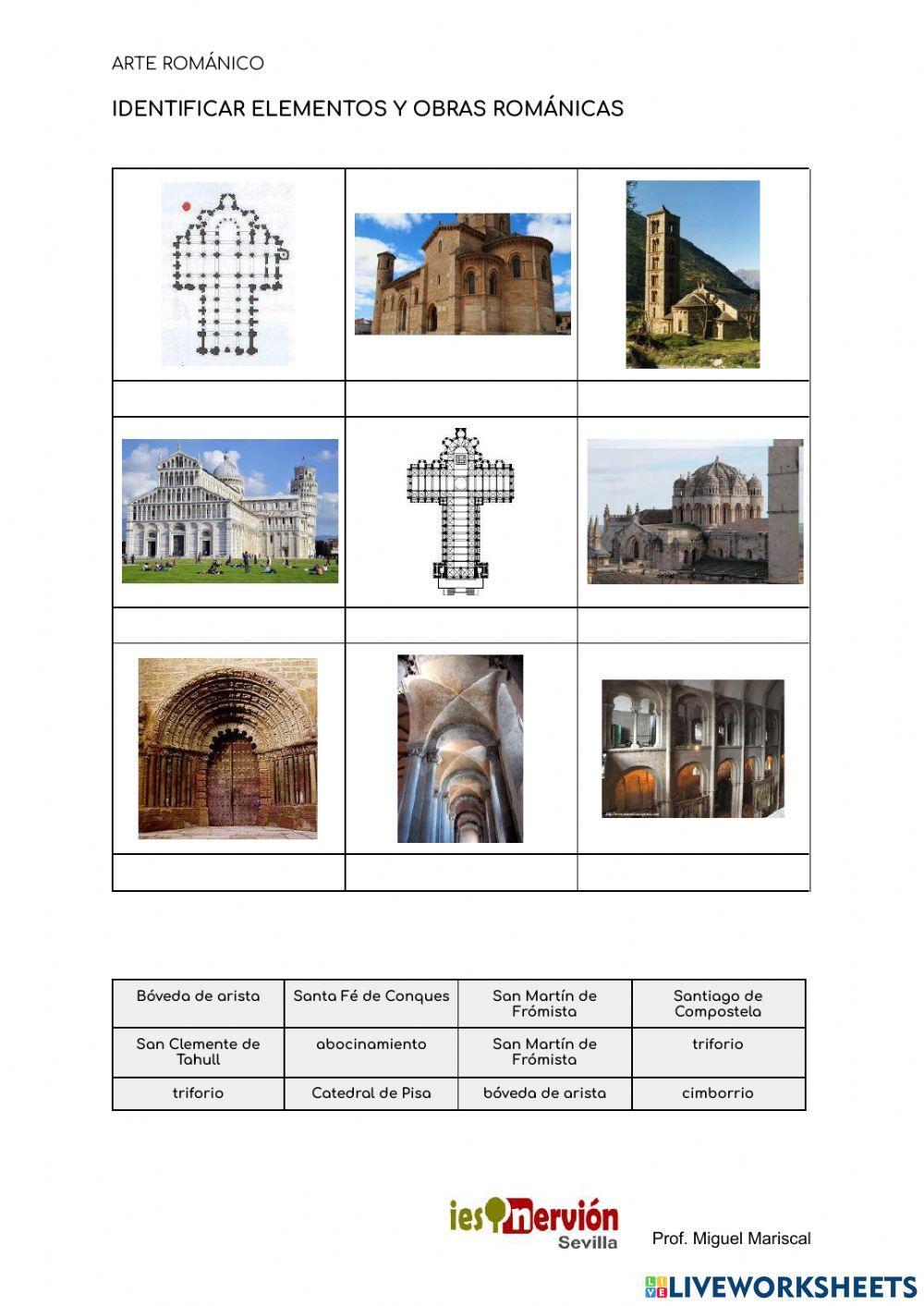 Identificar obras y elementos románicos
