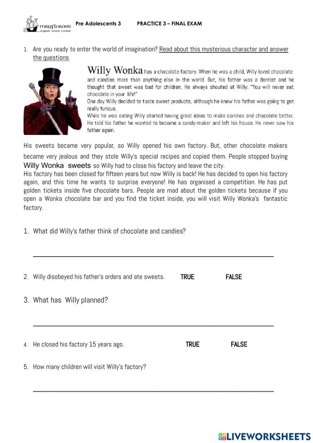 Reading practice pre ado 3l final exam