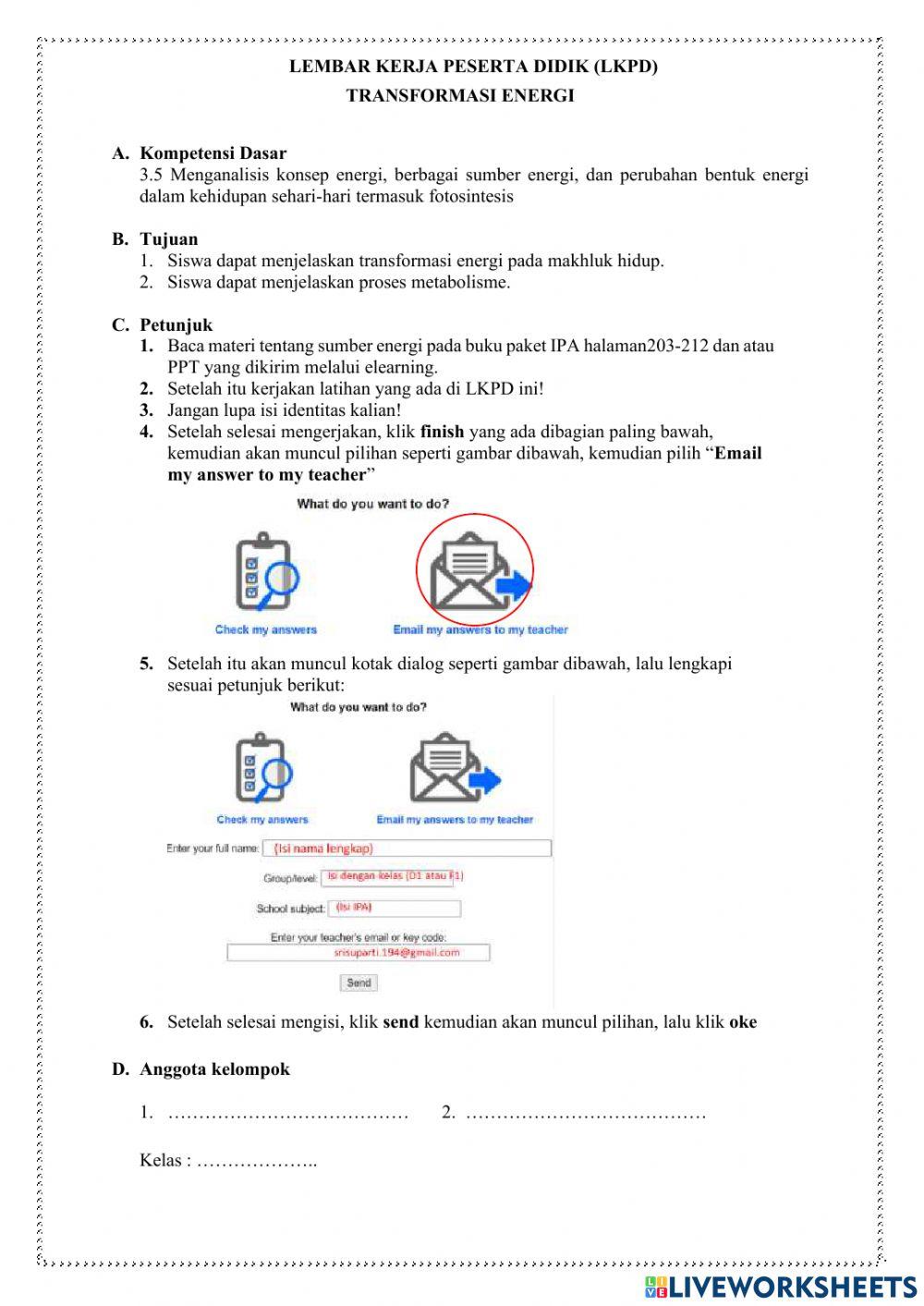 Transformasi Energi Pada Makhluk Hidup