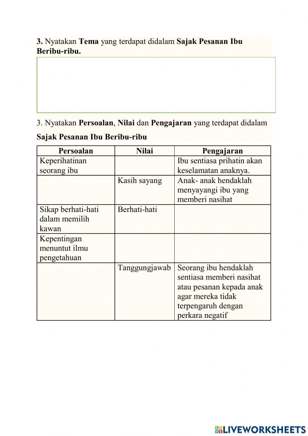 Sajak Pesanan Ibu beribu-ribu