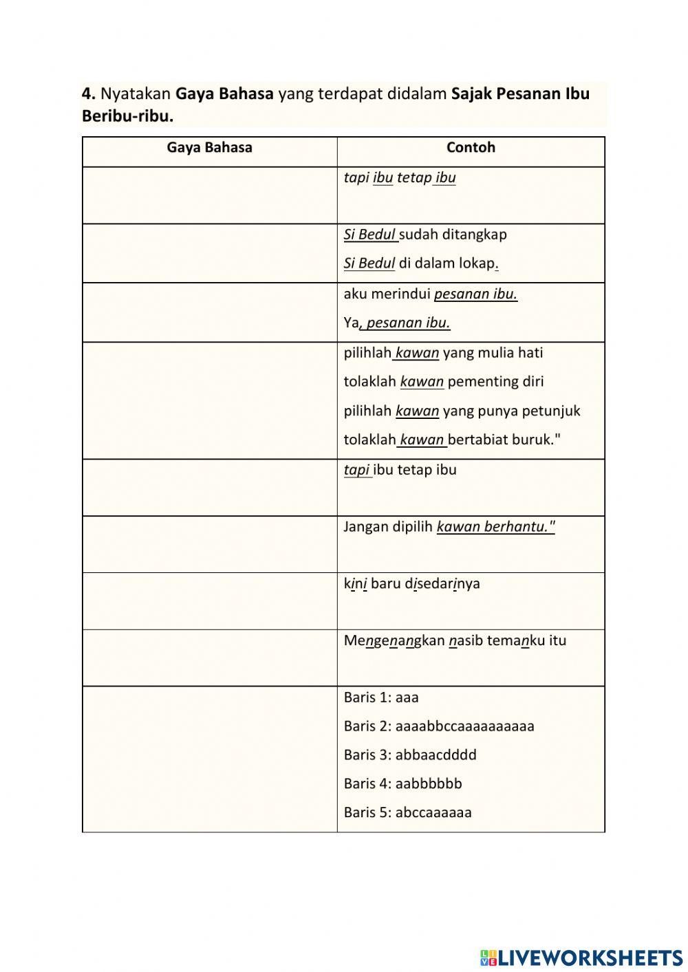 Sajak Pesanan Ibu beribu-ribu