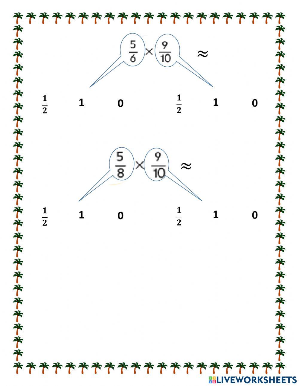 تقدير ناتج ضرب الكسور