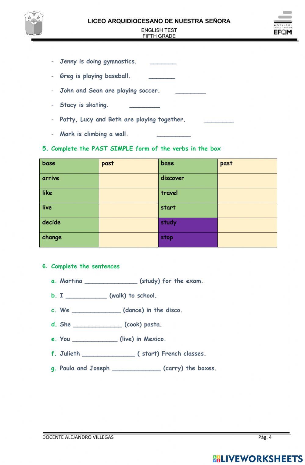 Third grade final test