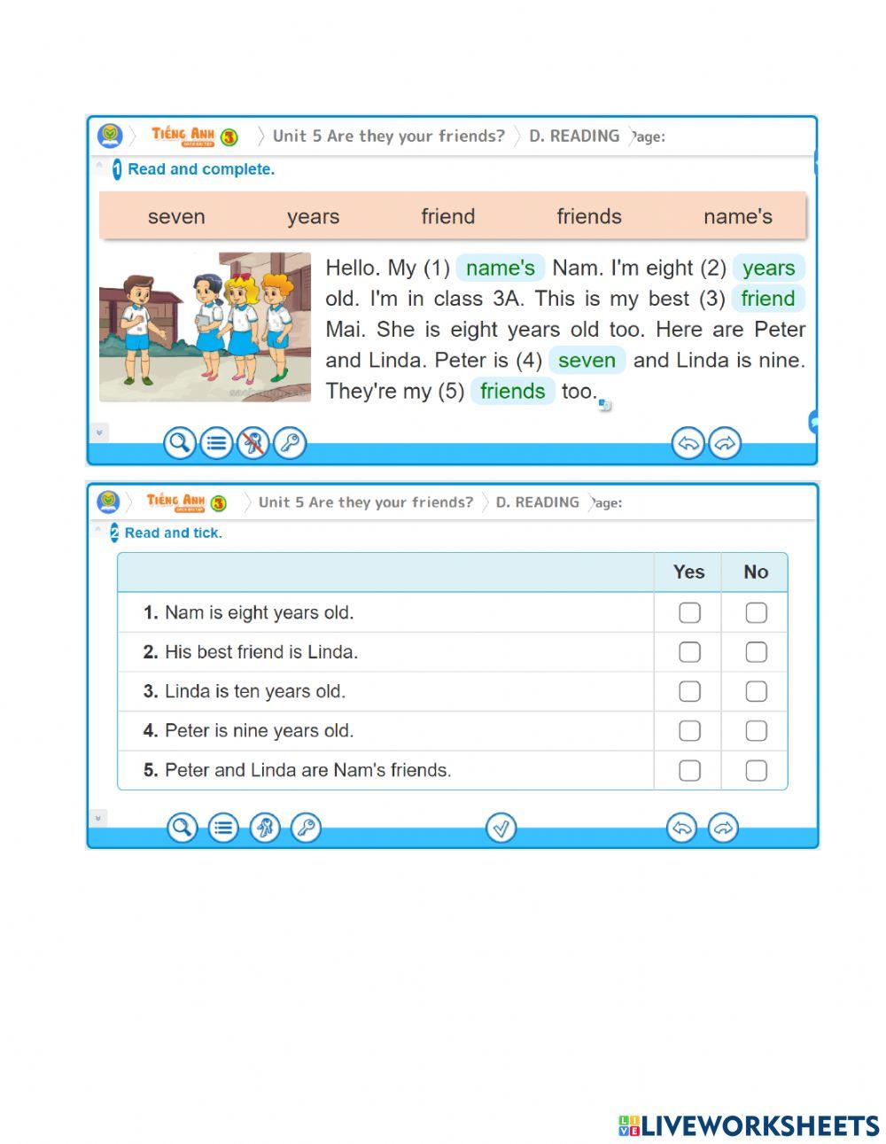 Unit 5: Arr they your friends?