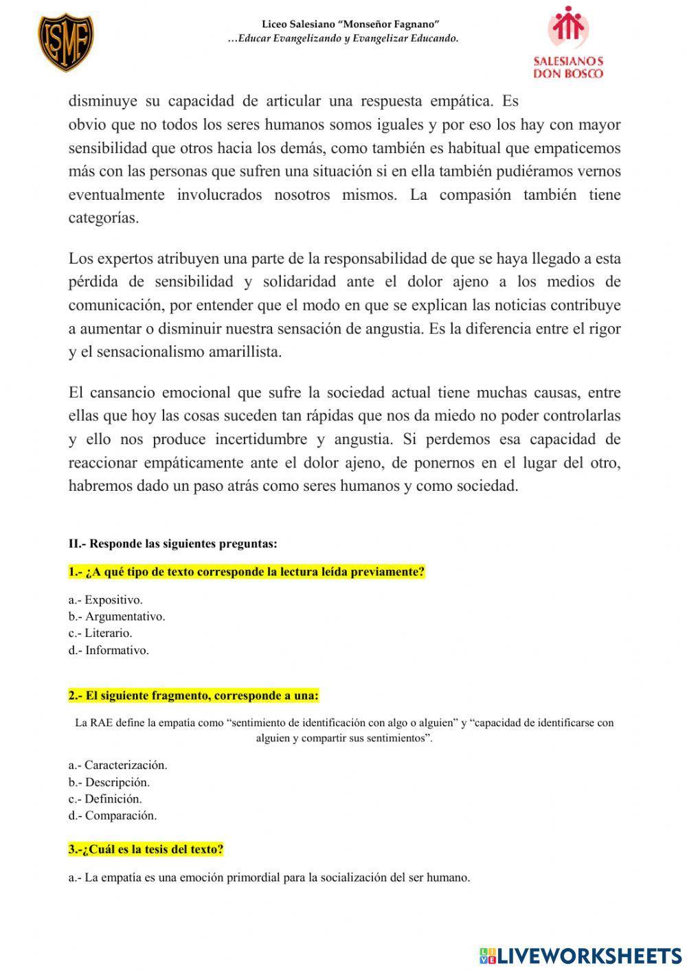 Guía de aprendizaje - Argumentación