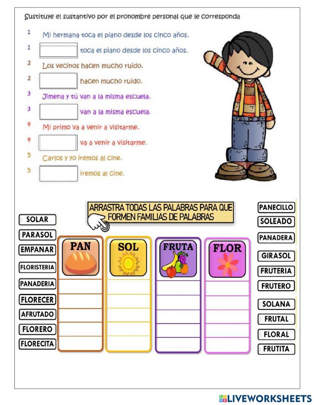 Examen Español Primer Trimestre Cuarto Primaria