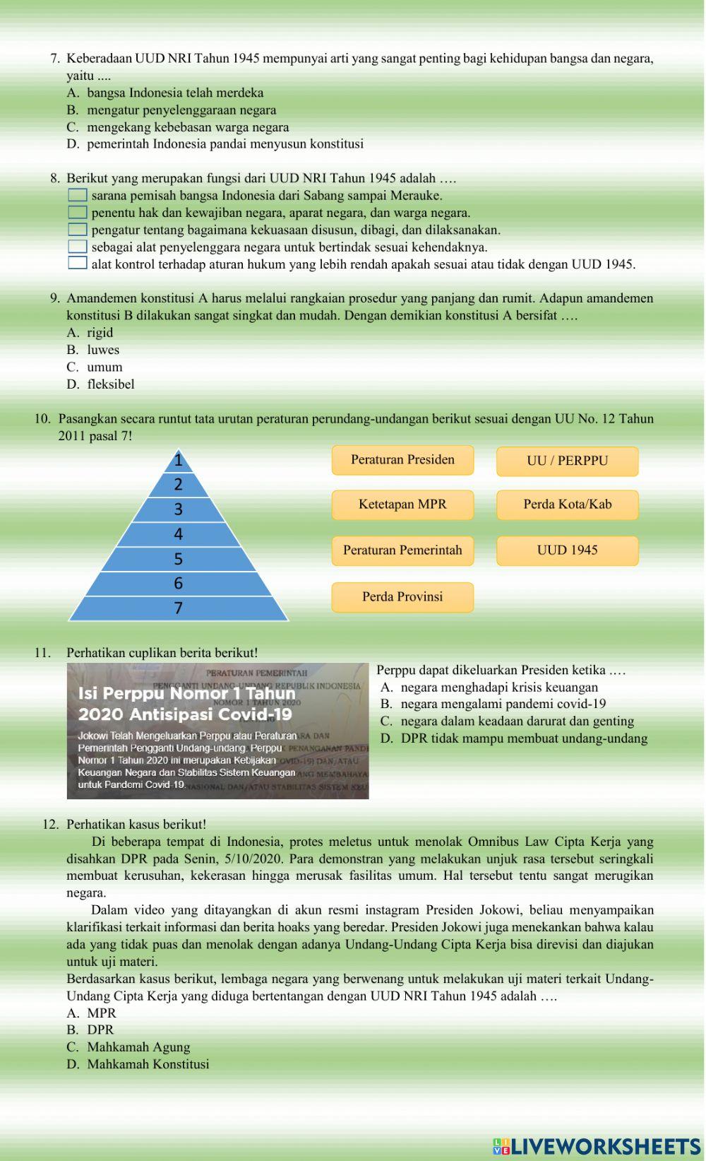 PENILAIAN HARIAN 2 PPKn KELAS 8