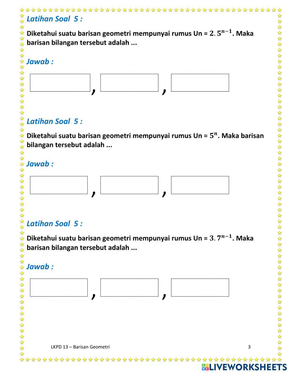 Menyusun Rumus Suku ke-n Barisan geometri