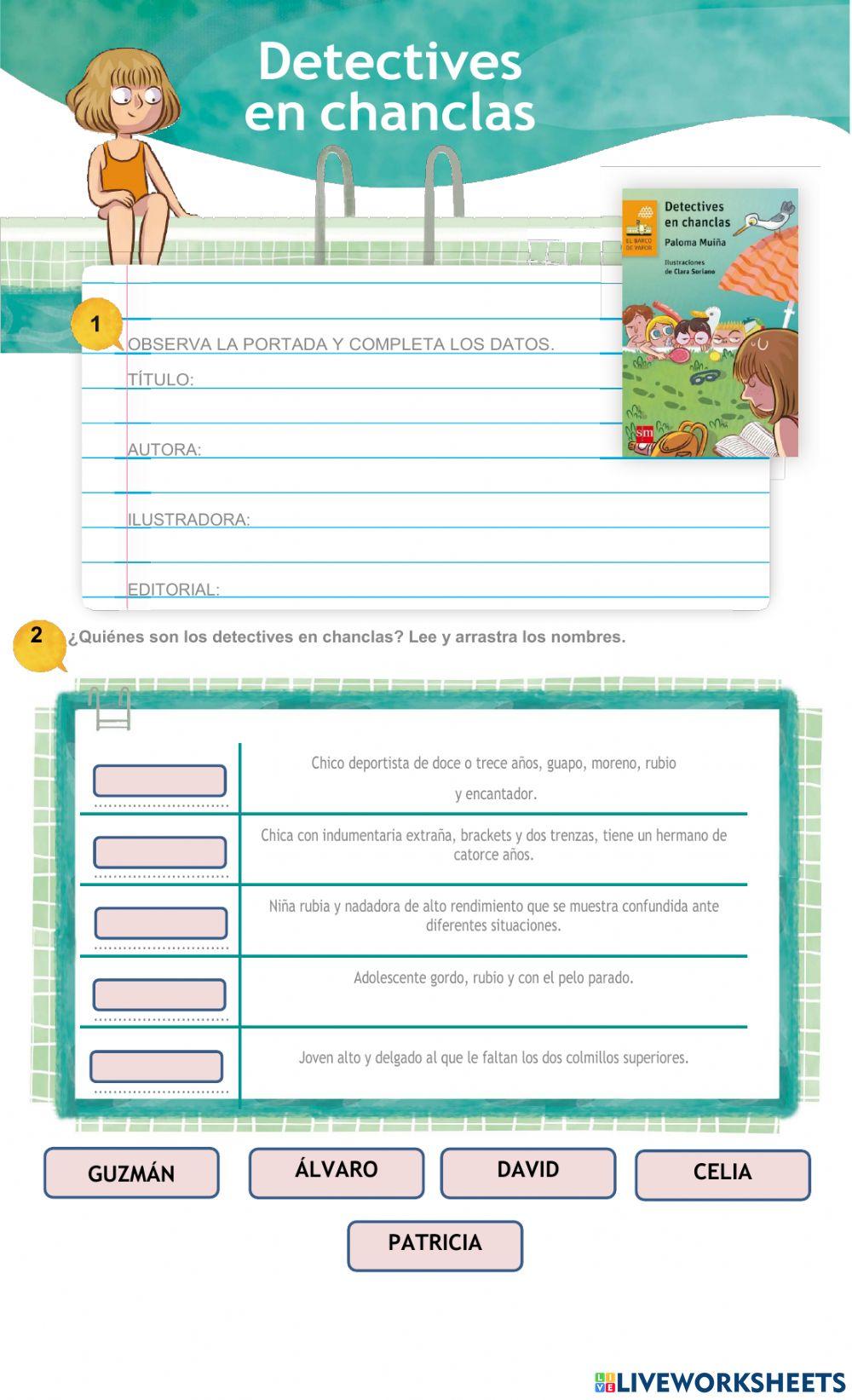 Control de lectura detectives en chanclas