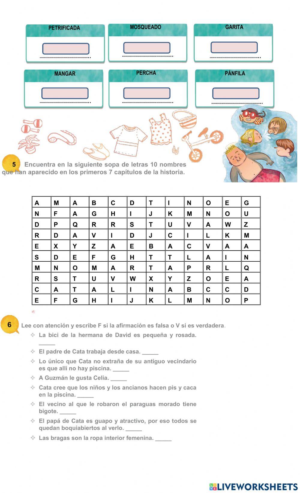 Control de lectura detectives en chanclas