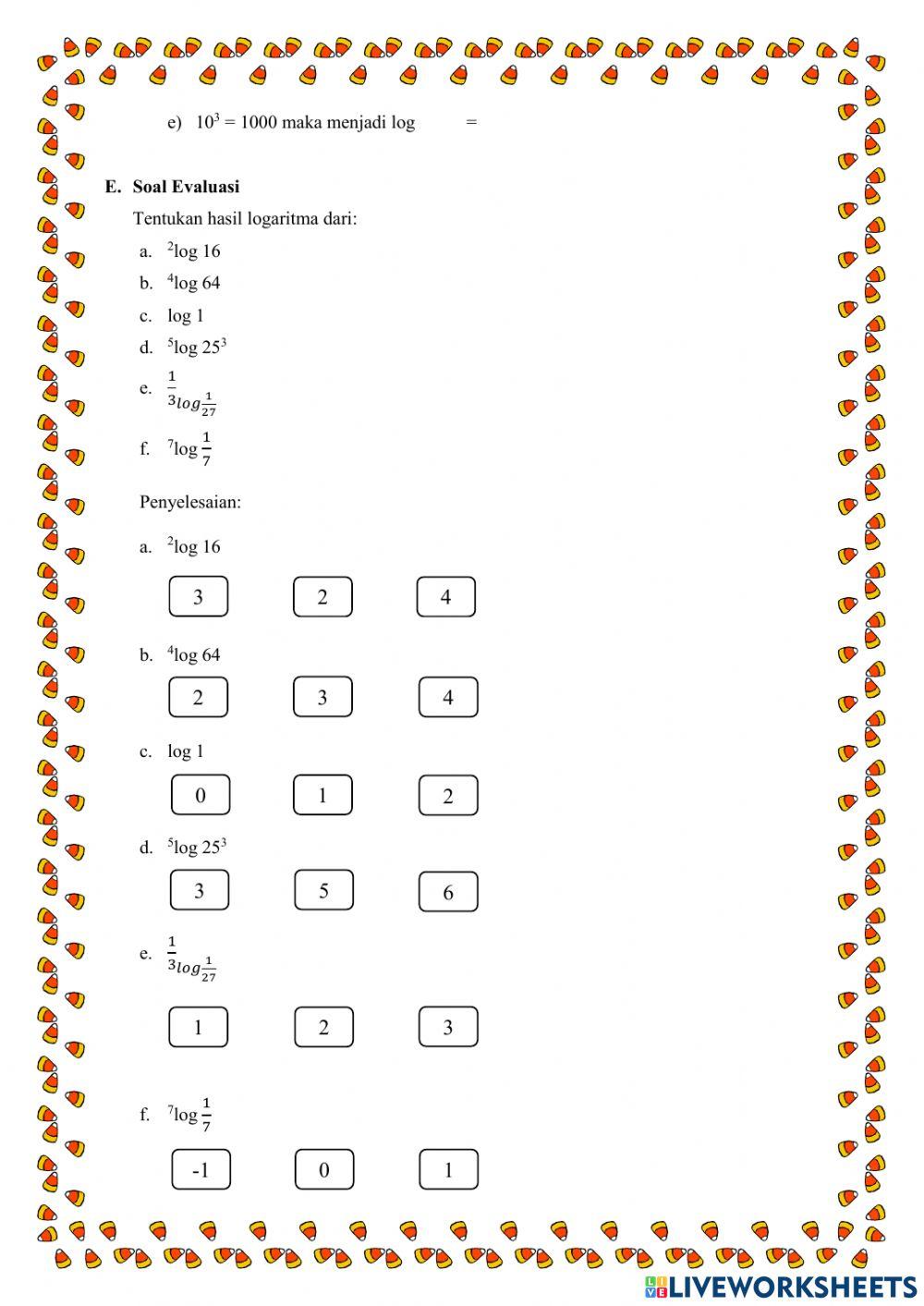 Konsep Logaritma dan Sfat-sifatnya