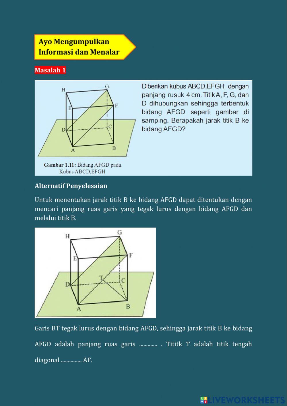 Jarak Titik Ke Bidang