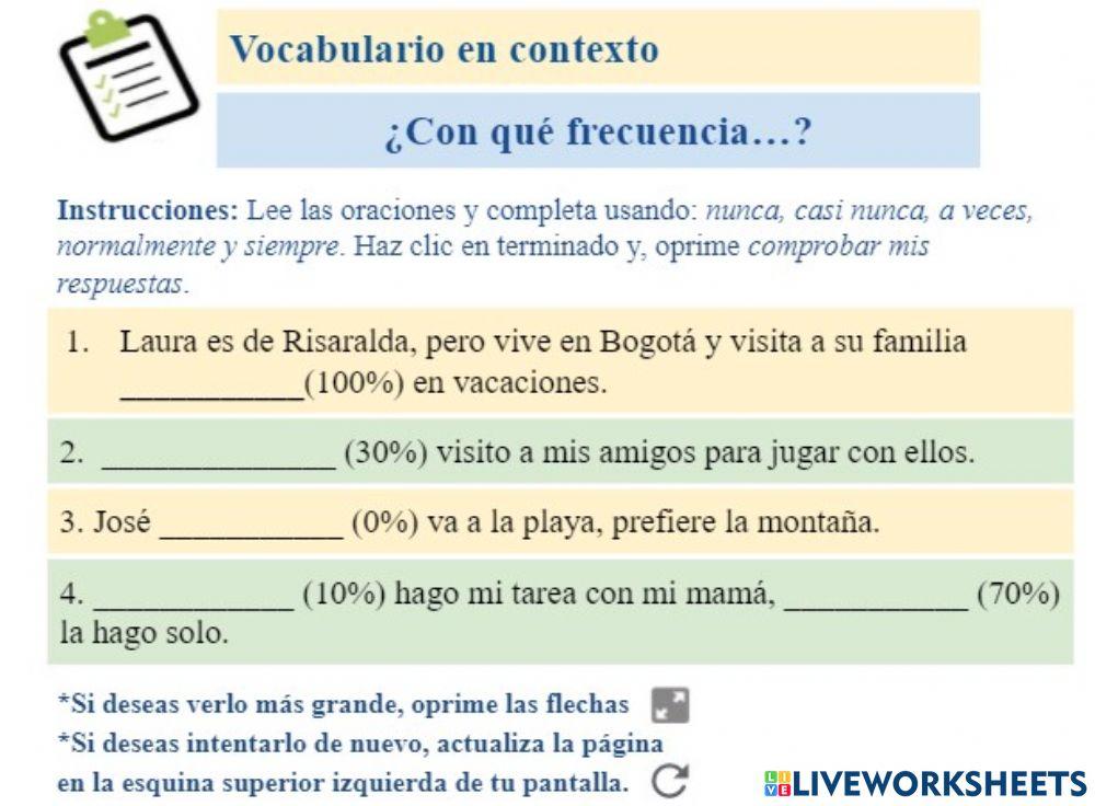 Completa la frecuencia