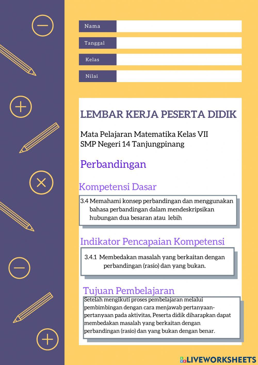 Lkpd - pengertian perbandingan