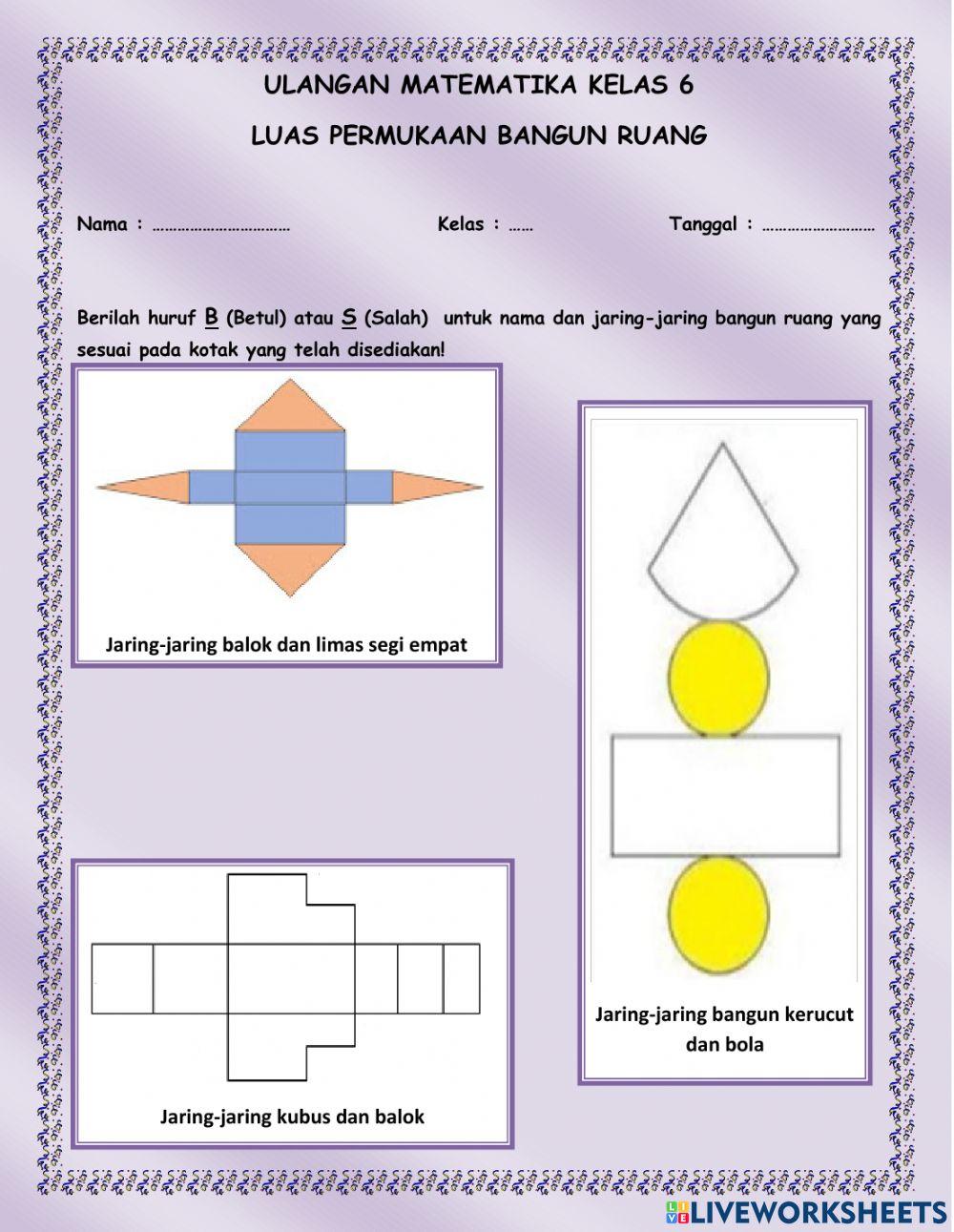 Rumus Luas Permukaan Bangun Ruang