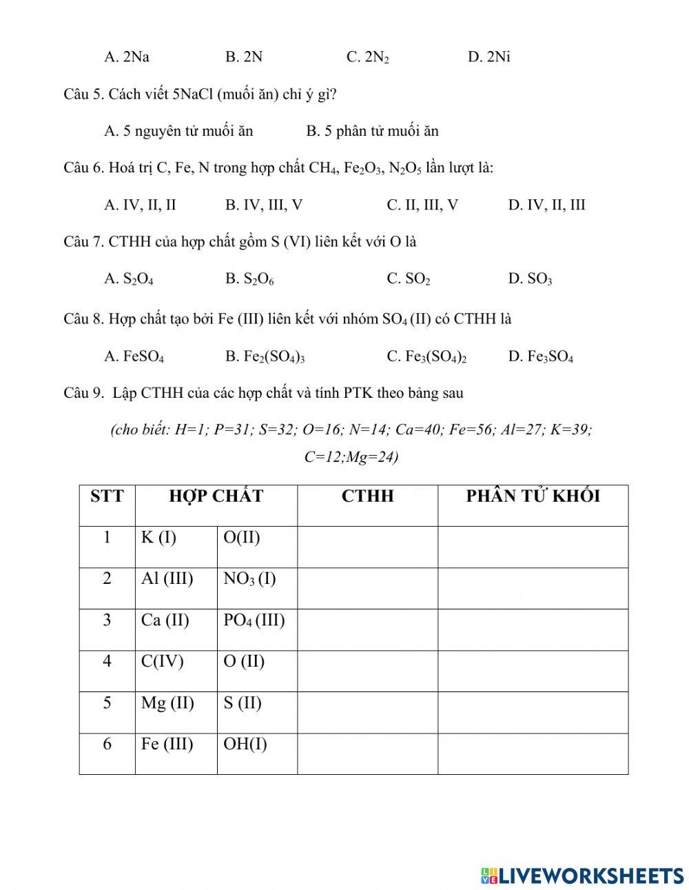 Bài luyện tập 2