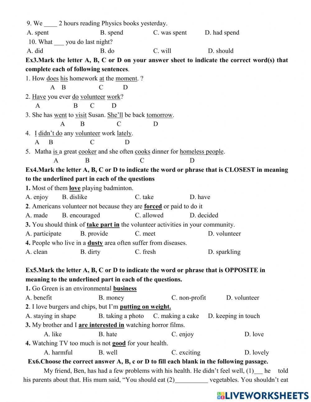Grade 7- Mid term revision