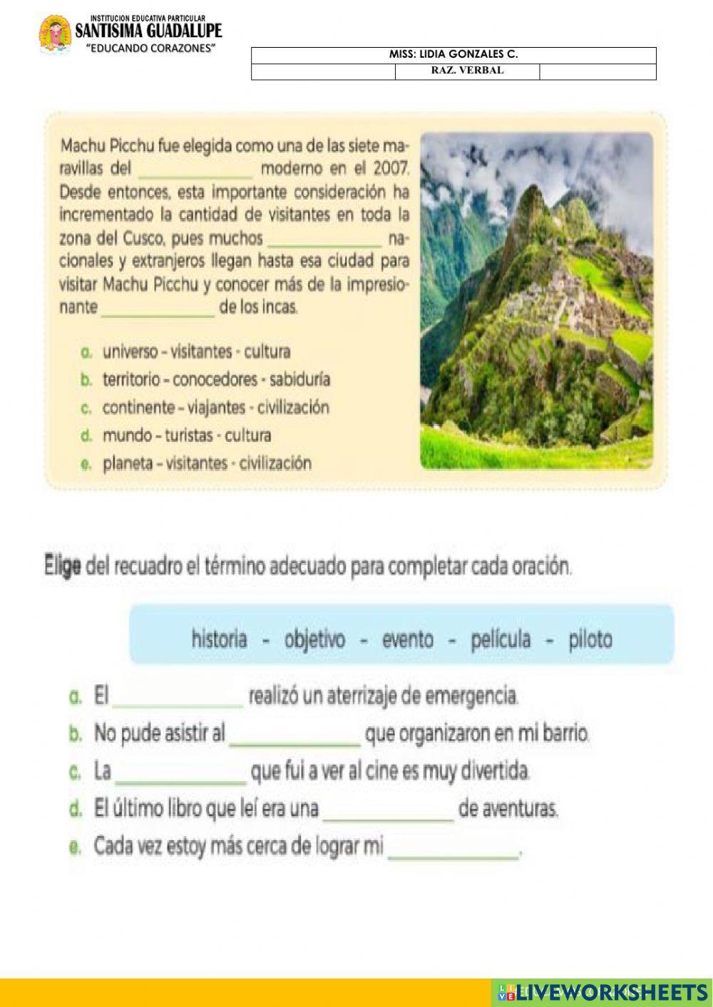 Oraciones Incompletas