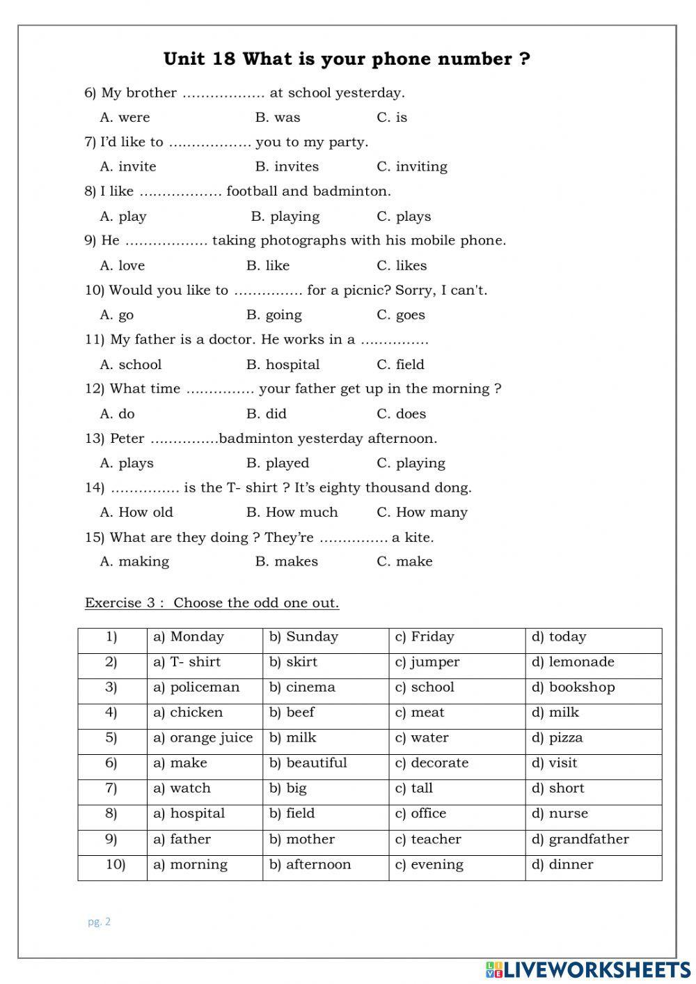 C4 -U18 What 's your phone number?