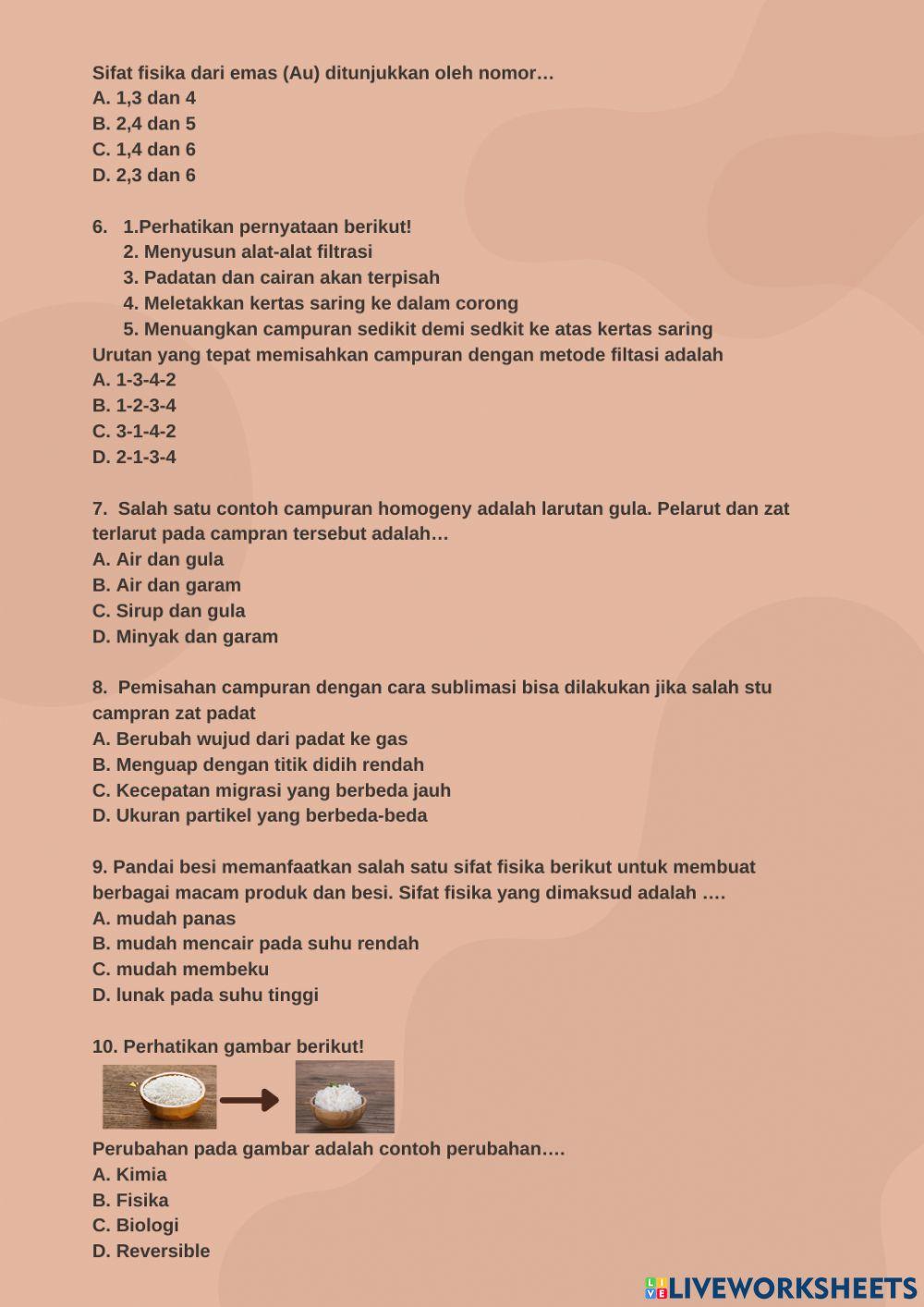 Konsep Campuran dan Zat Tunggal