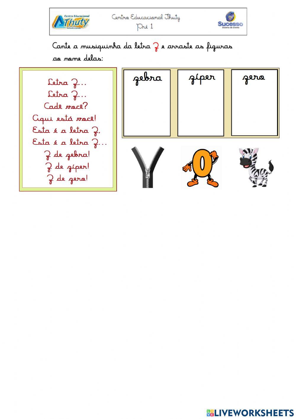 Atividade de linguagem letra z