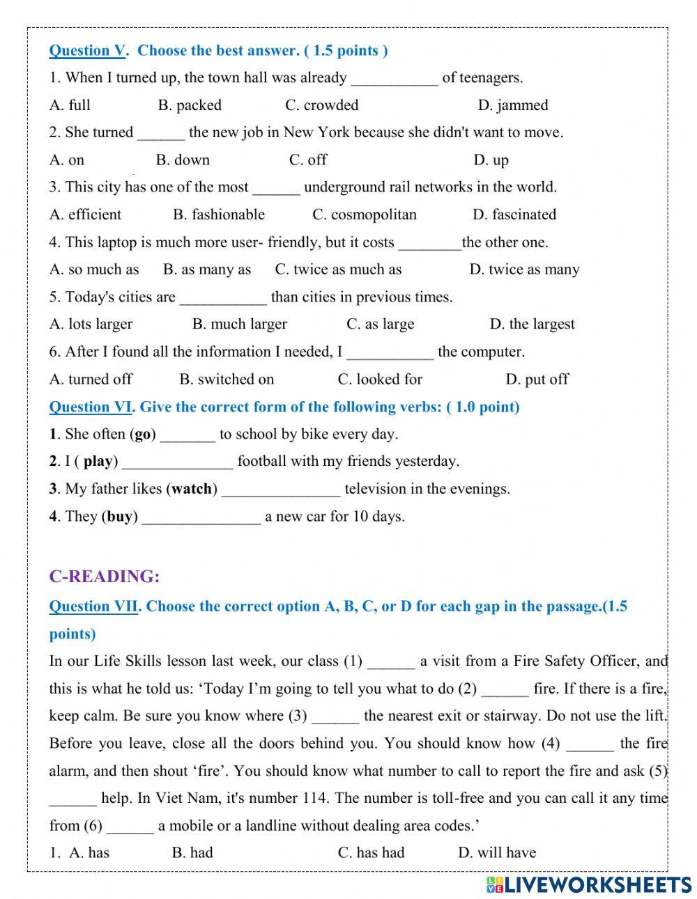 Mid-term 3 - Grade 9