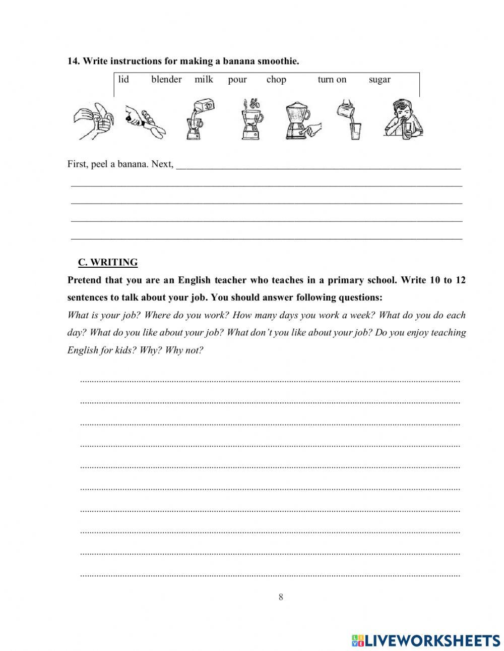 DS - Fa4 - Test 5 Writing