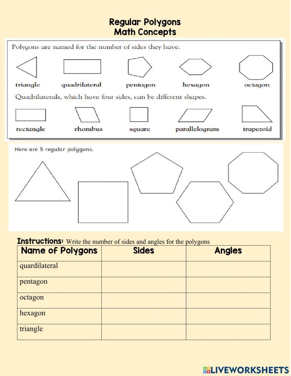 Regular and irregular polygons