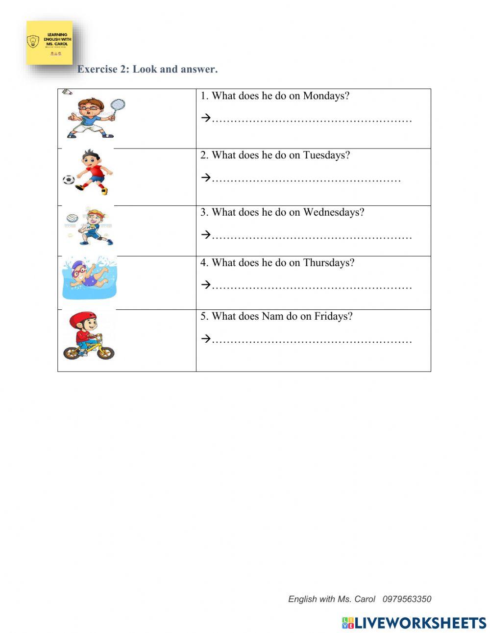Unit3- What day is it today? worksheet | Live Worksheets