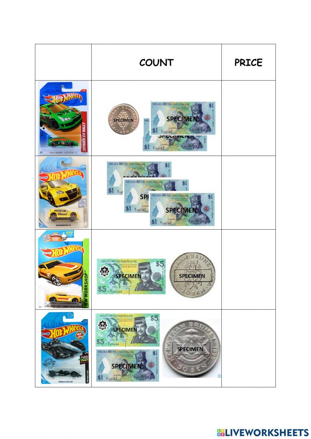 Hotwheels: money addition 2