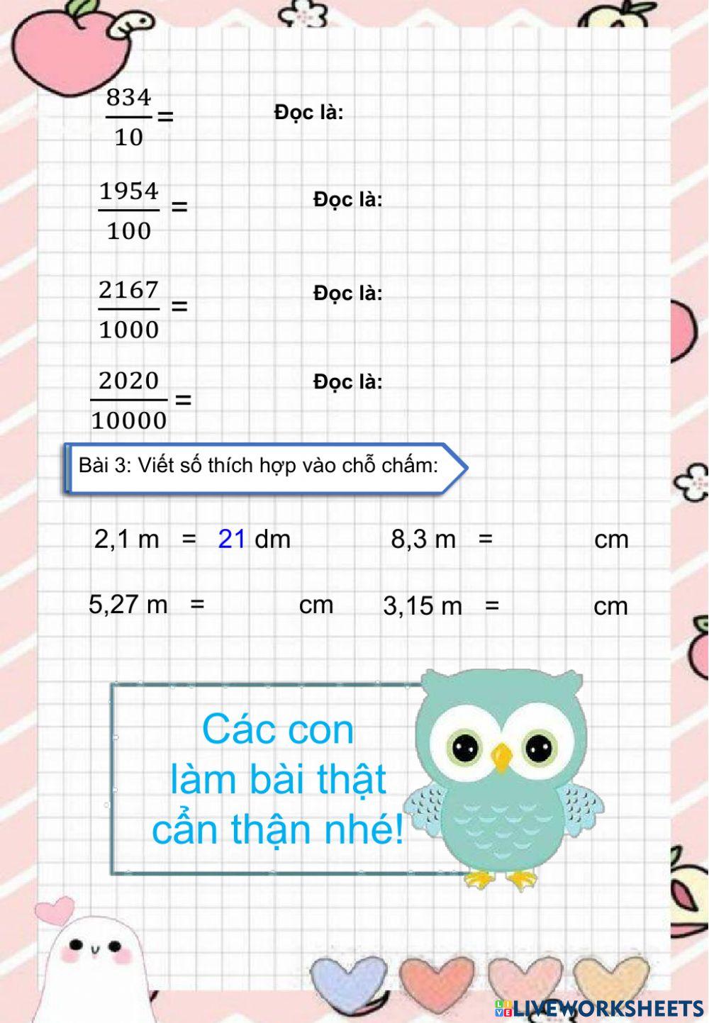 Toán 5 - Tuần 7 - Luyện tập