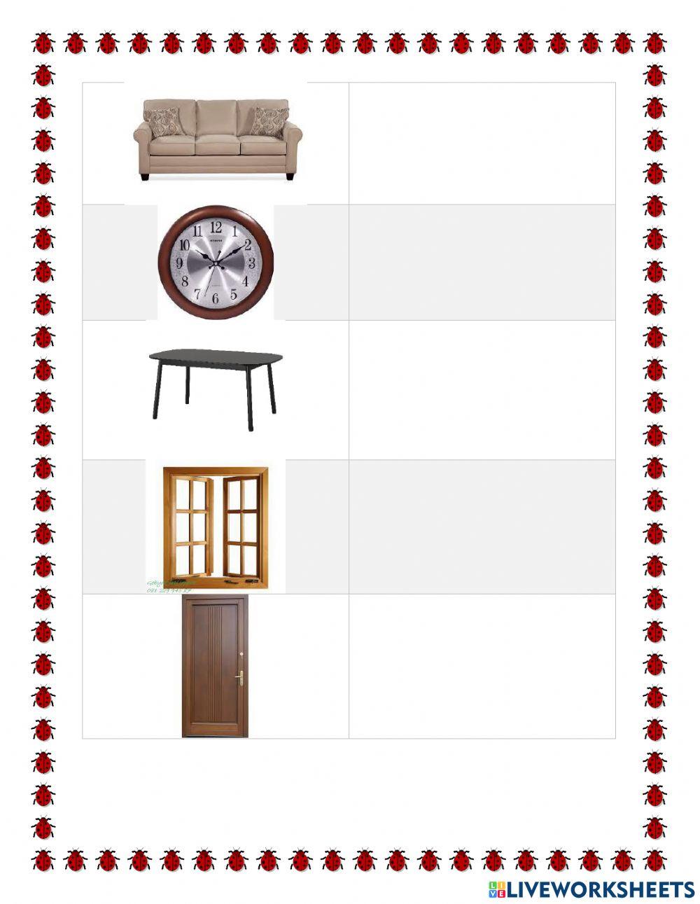 Ruang tamu interactive exercise Live Worksheets