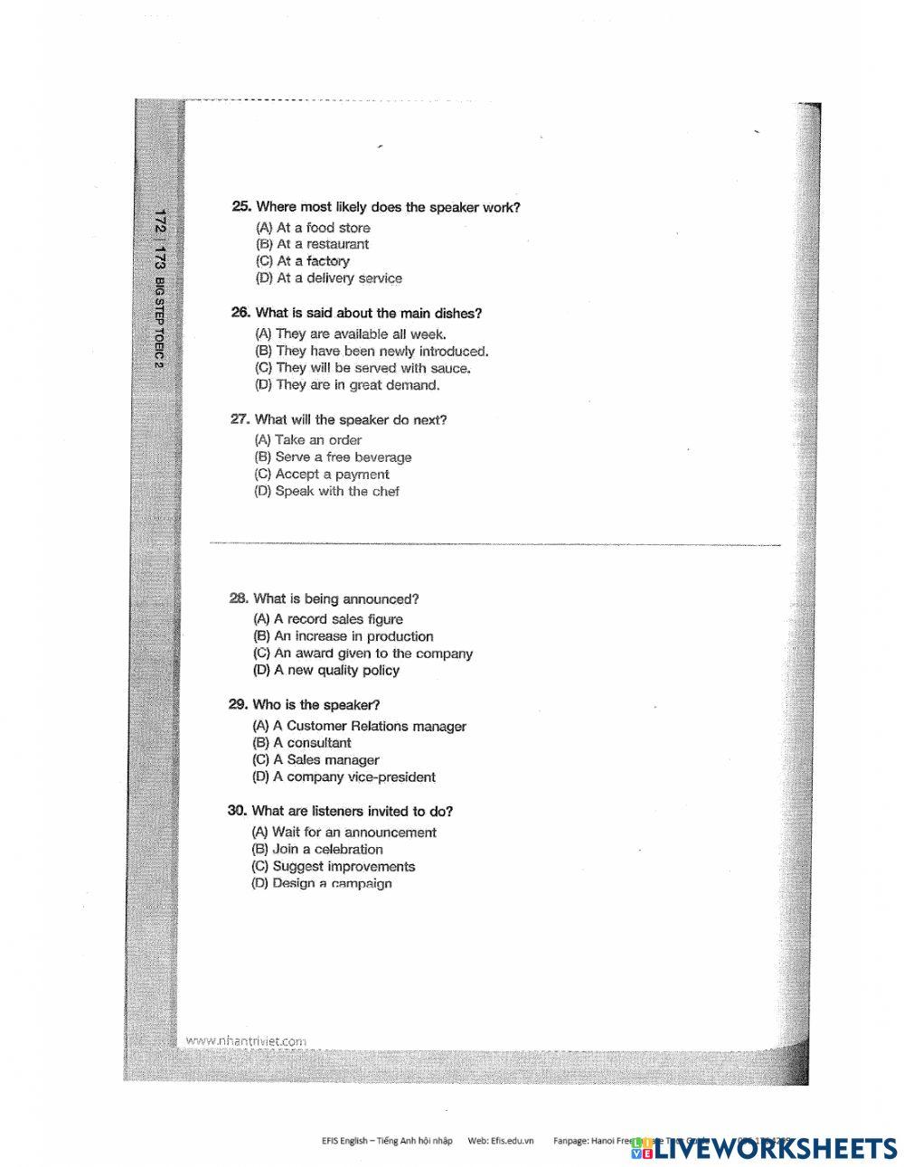 Listening TOEIC 2 review test