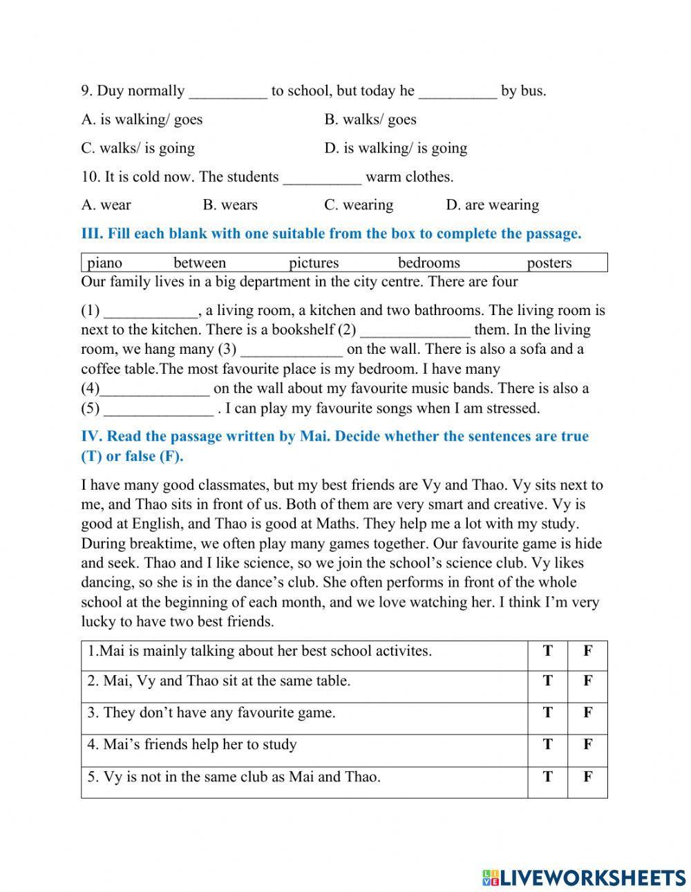 Mid-term test- grade 6