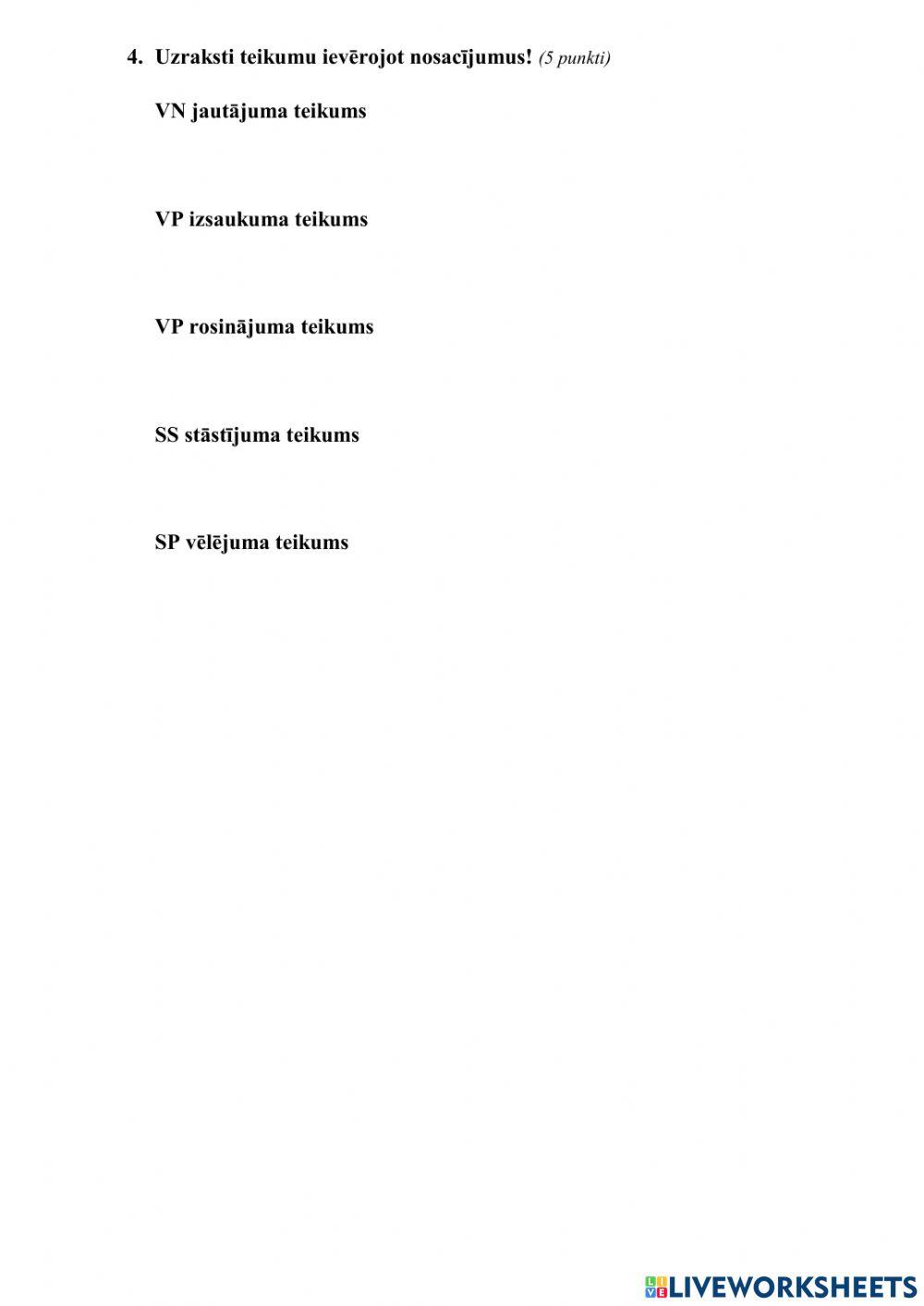 Pieturzīmes vienkāršos un sal. sak. un sal. pak. teikumos