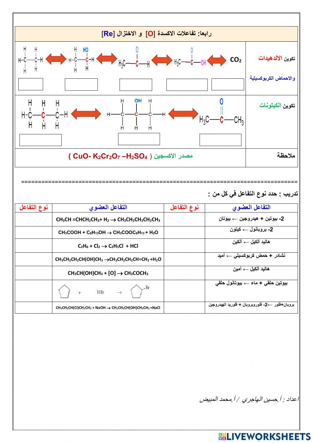 2تفاعلات المشتقات العضوية